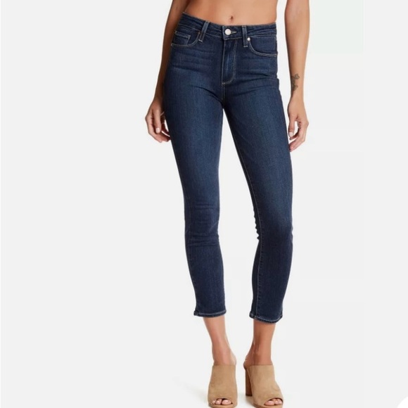 Paige Women’s Denim Hoxton Crop Stretch Dark Wash Jeans Size 27 - Picture 1 of 7
